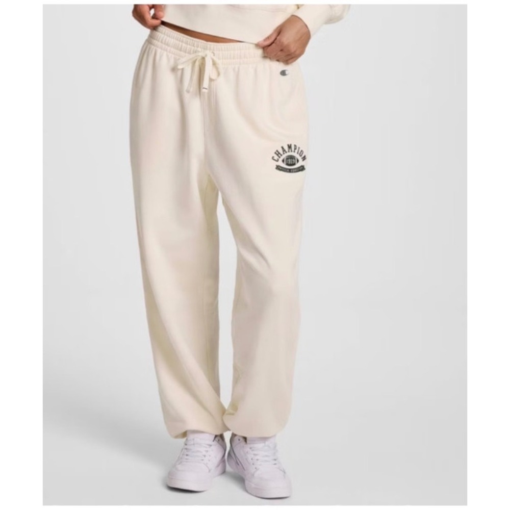Champion Phys Ed Crop Sweatpants Unbleached Cotton XXL Cream Joggers 1919 Logo
